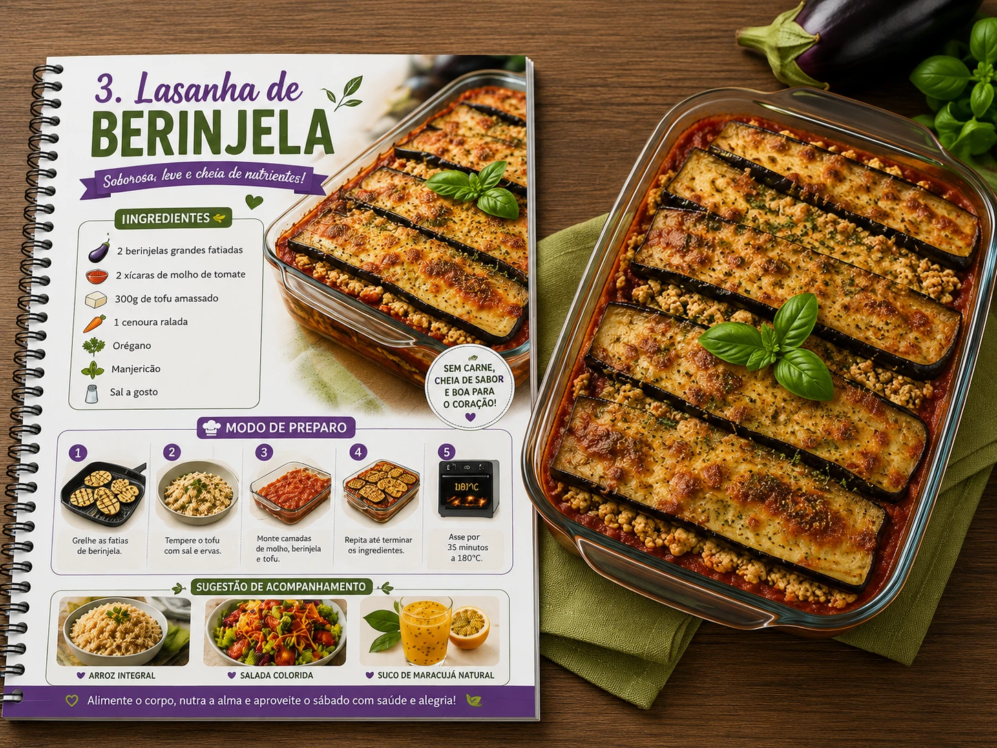 Páginas internas do guia de receitas 2